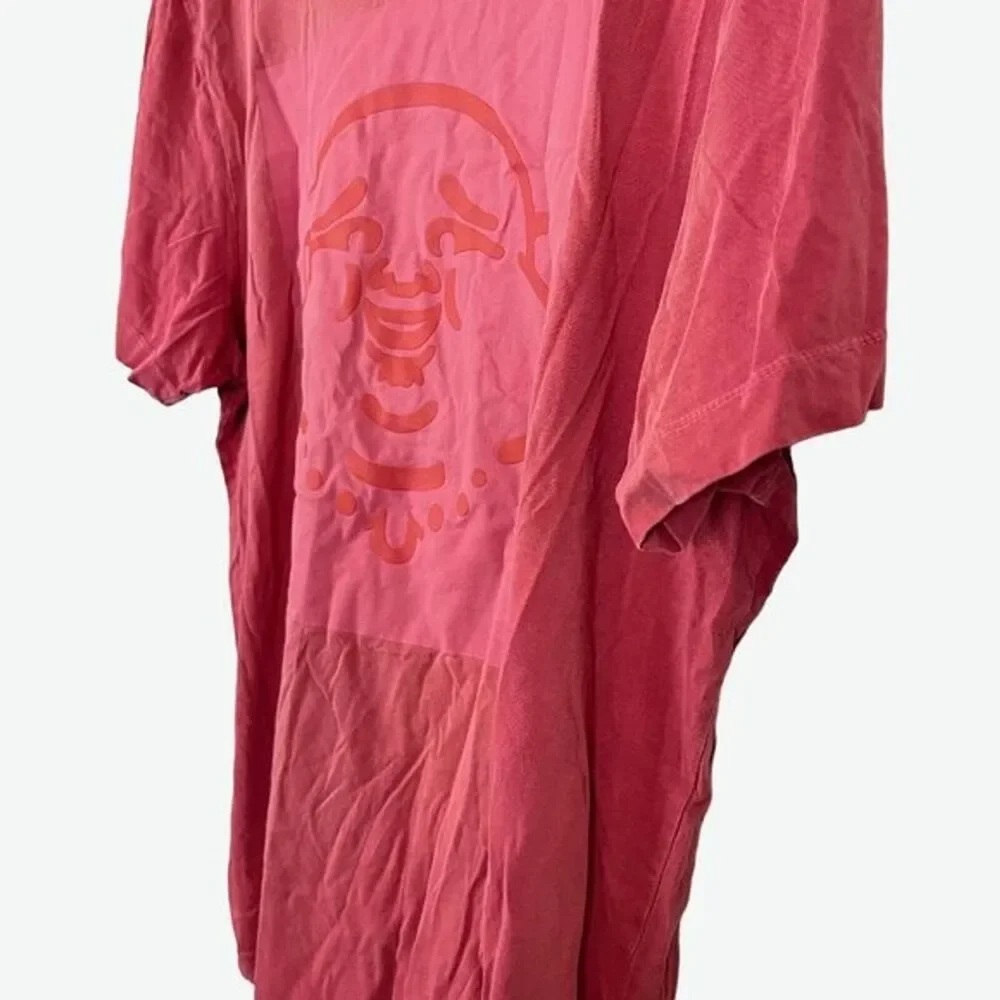 True Religion Mens Red Graphic Buddha Tee T Shirt Short Sleeve Cotton sz 2XL 2X